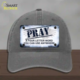 Pray Novelty License Plate Hat Unconstructed Cotton / Charcoal