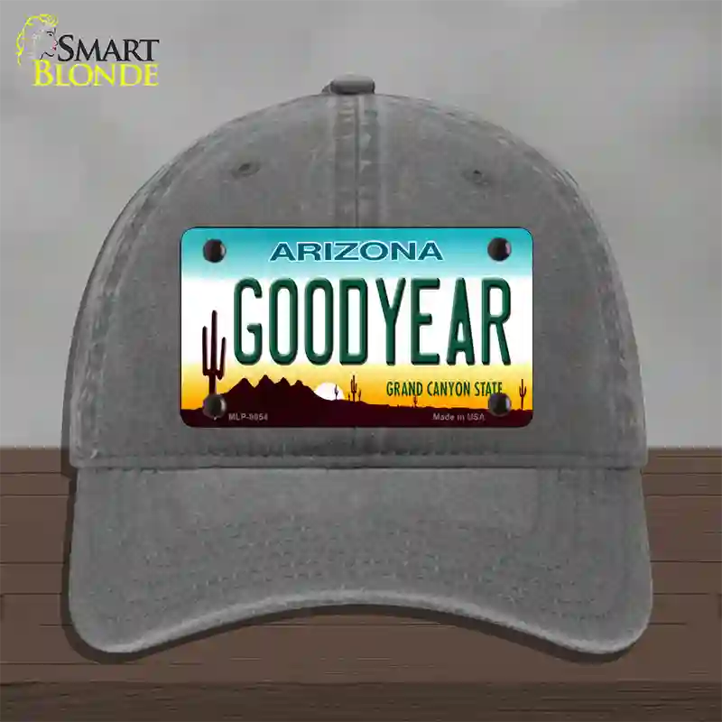 Goodyear Arizona Novelty License Plate Hat Unconstructed Cotton / Charcoal