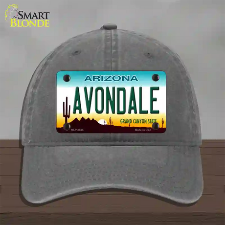 Avondale Arizona Novelty License Plate Hat Unconstructed Cotton / Charcoal