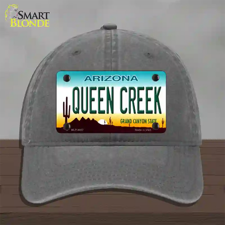 Queen Creek Arizona Novelty License Plate Hat Unconstructed Cotton / Charcoal