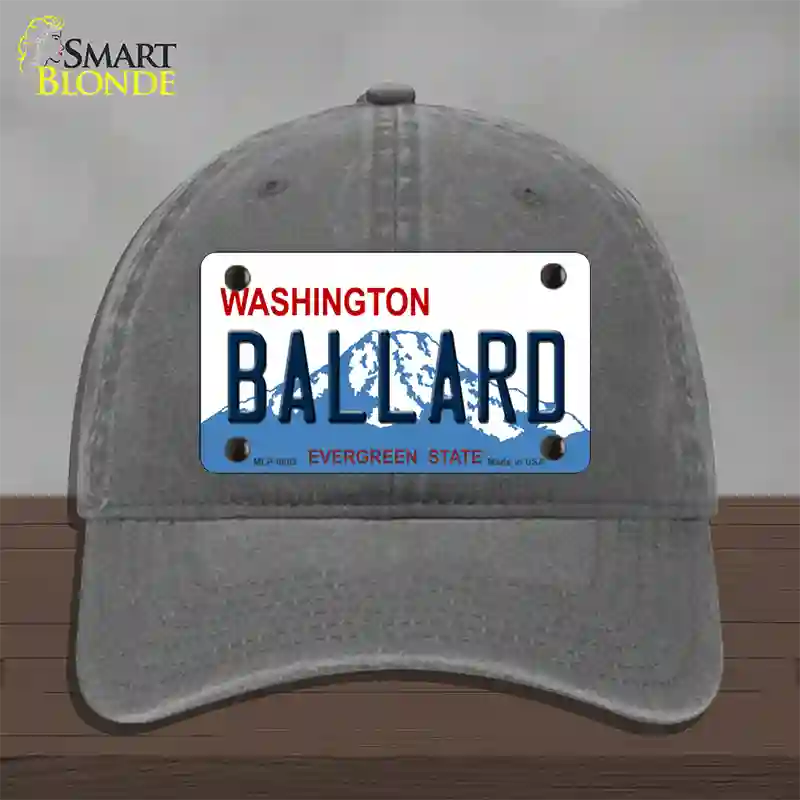 Ballard Washington Novelty License Plate Hat Unconstructed Cotton / Charcoal