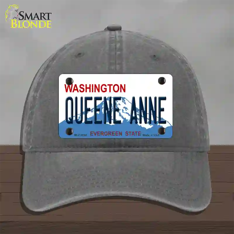 Queene Anne Washington Novelty License Plate Hat Unconstructed Cotton / Charcoal