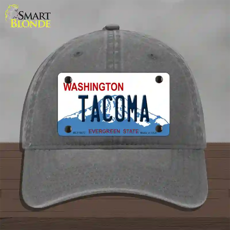 Tacoma Washington Novelty License Plate Hat Unconstructed Cotton / Charcoal