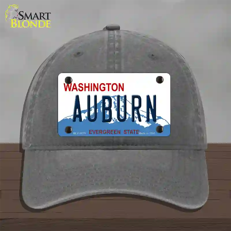 Auburn Washington Novelty License Plate Hat Unconstructed Cotton / Charcoal