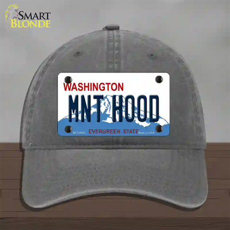 MNT Hood Washington Novelty License Plate Hat Unconstructed Cotton / Charcoal