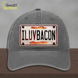 I Luv Bacon Novelty License Plate Hat Unconstructed Cotton / Charcoal