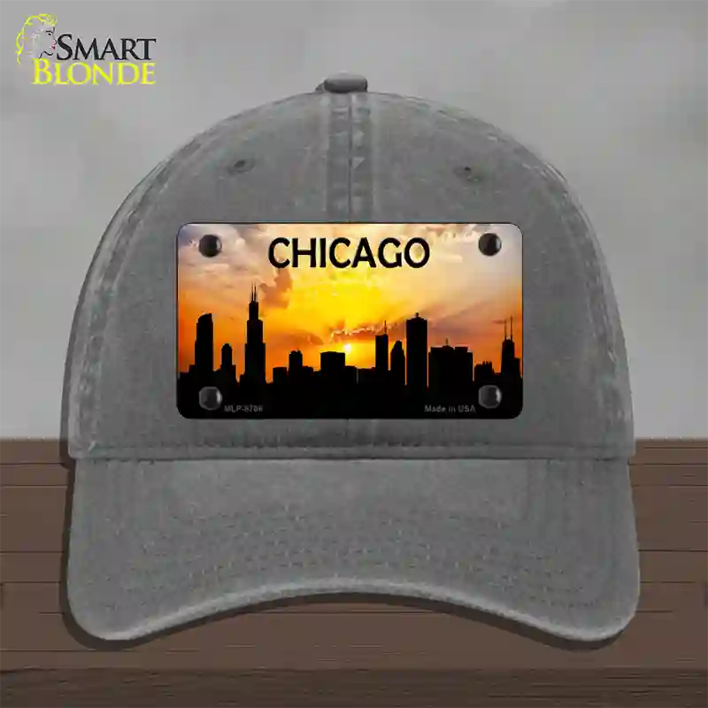 Chicago Silhouette Novelty License Plate Hat Unconstructed Cotton / Charcoal