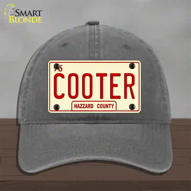 Cooter Novelty License Plate Hat Unconstructed Cotton / Charcoal