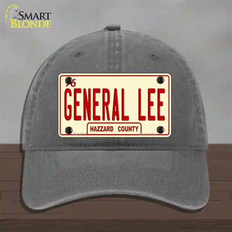 General Lee Hazzard County Novelty License Plate Hat Unconstructed Cotton / Charcoal