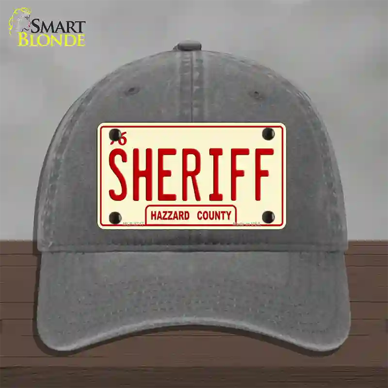 Sheriff Novelty License Plate Hat Unconstructed Cotton / Charcoal