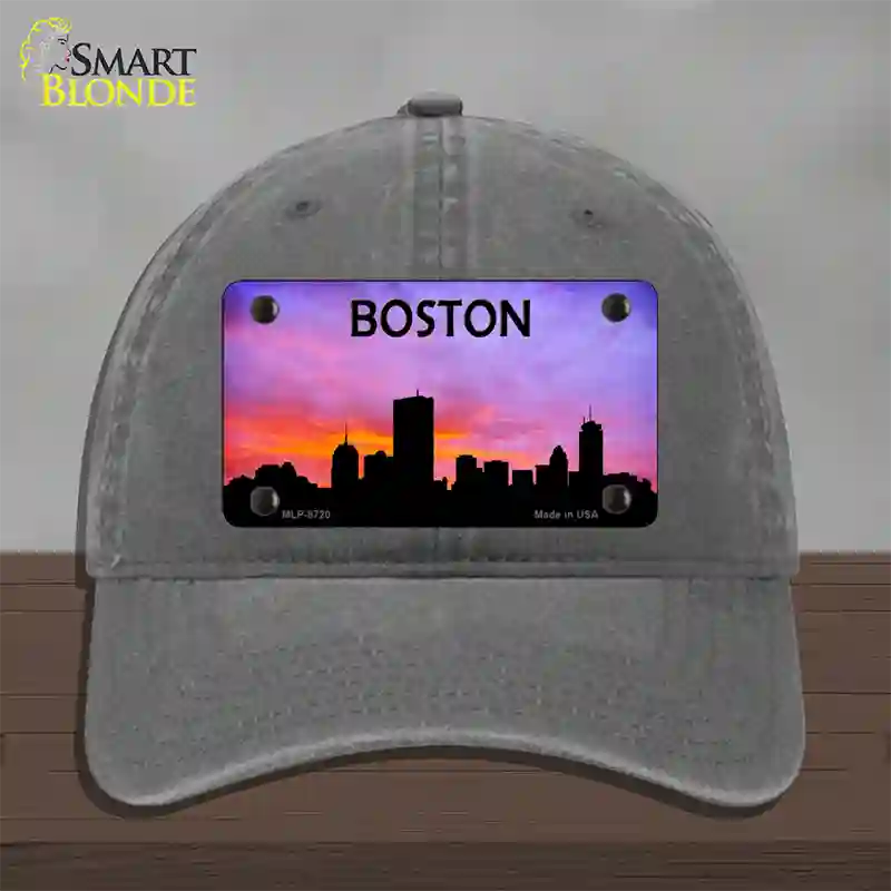 Boston Silhouette Novelty License Plate Hat Unconstructed Cotton / Charcoal