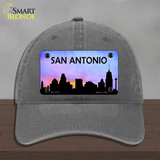 San Antonio Silhouette Novelty License Plate Hat Unconstructed Cotton / Charcoal