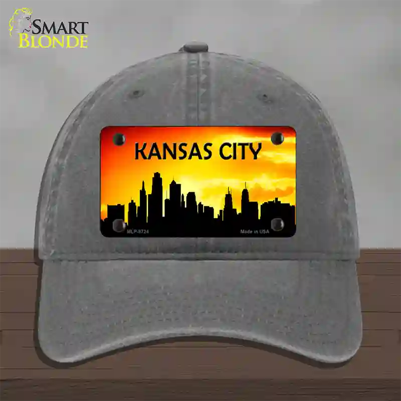 Kansas City Silhouette Novelty License Plate Hat Unconstructed Cotton / Charcoal