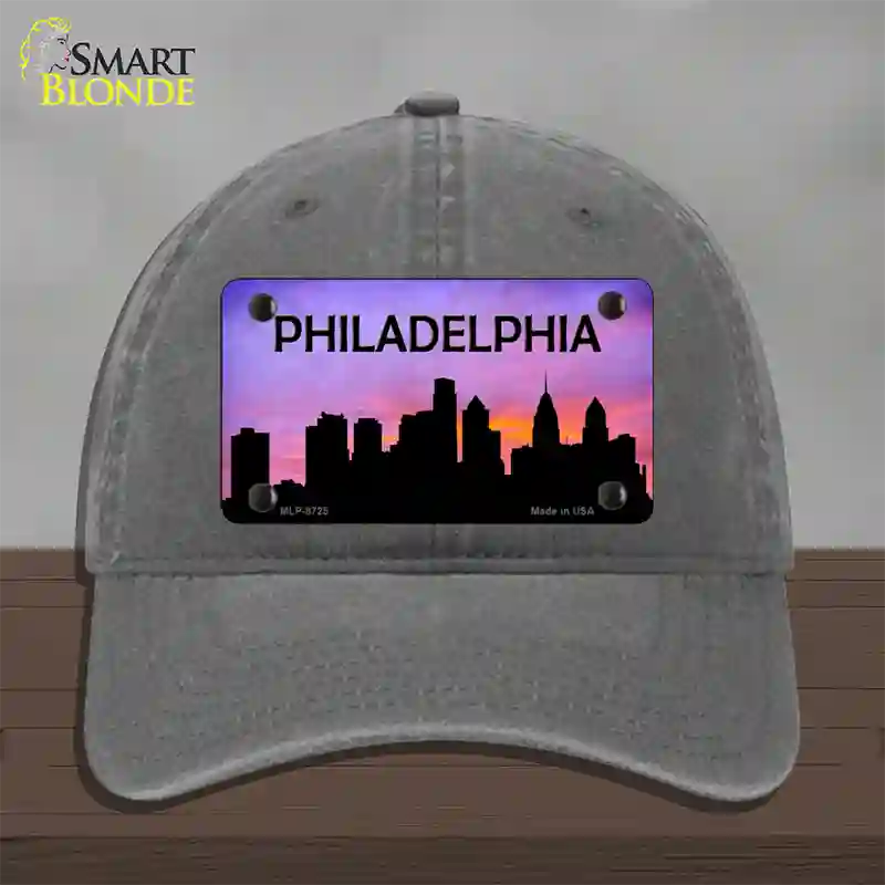 Philadelphia Silhouette Novelty License Plate Hat Unconstructed Cotton / Charcoal