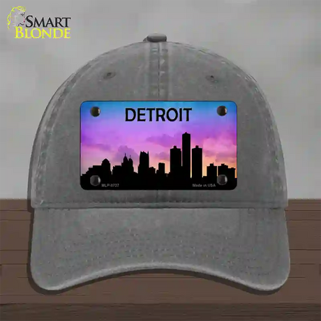 Detroit Silhouette Novelty License Plate Hat Unconstructed Cotton / Charcoal