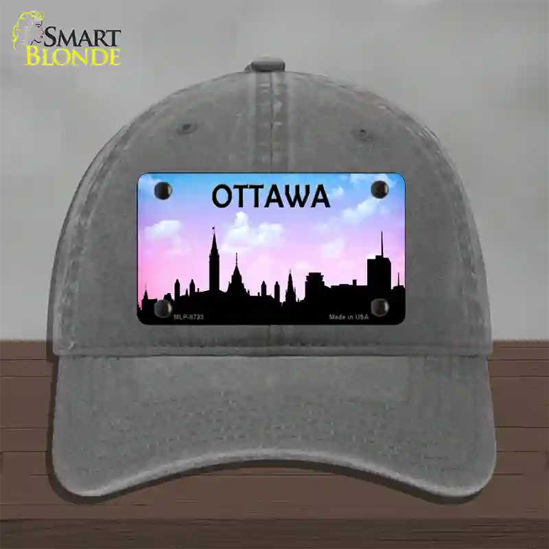 Ottawa Silhouette Novelty License Plate Hat Unconstructed Cotton / Charcoal