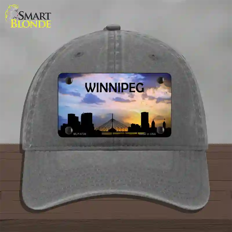 Winnipeg Silhouette Novelty License Plate Hat Unconstructed Cotton / Charcoal