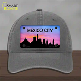 Mexico City Silhouette Novelty License Plate Hat Unconstructed Cotton / Charcoal