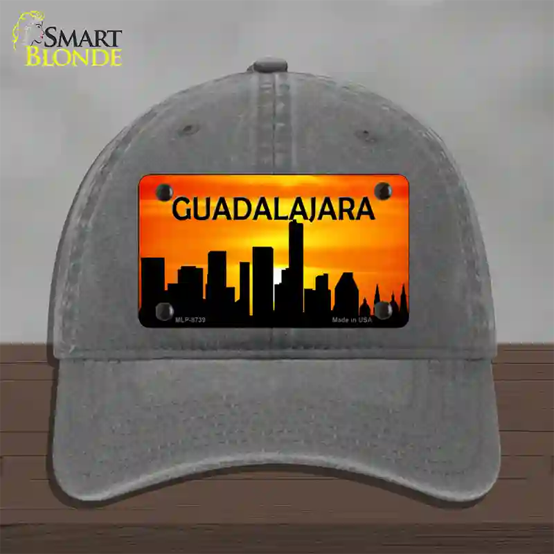 Guadalajara Silhouette Novelty License Plate Hat Unconstructed Cotton / Charcoal