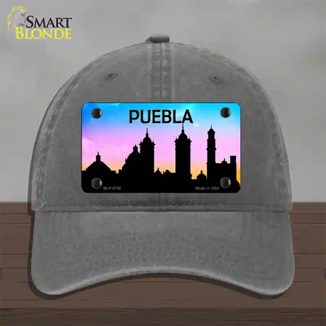 Puebla Silhouette Novelty License Plate Hat Unconstructed Cotton / Charcoal