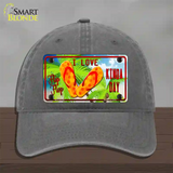 I Love Flip Flop Novelty License Plate Hat Unconstructed Cotton / Charcoal