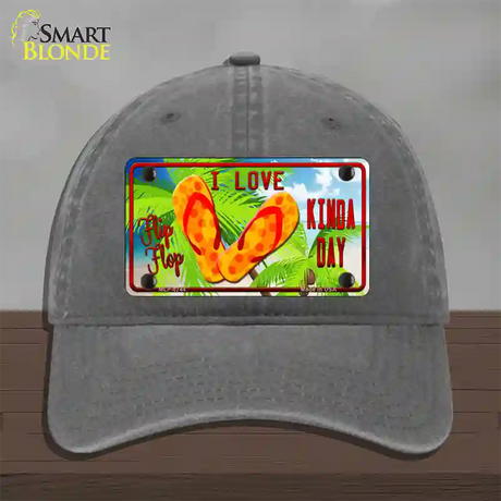 I Love Flip Flop Novelty License Plate Hat Unconstructed Cotton / Charcoal