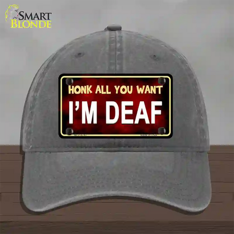 Honk All You Want Novelty License Plate Hat Unconstructed Cotton / Charcoal