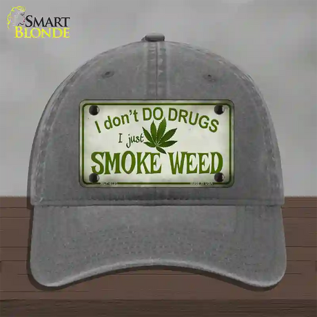 I Dont Do Drugs Novelty License Plate Hat Unconstructed Cotton / Charcoal