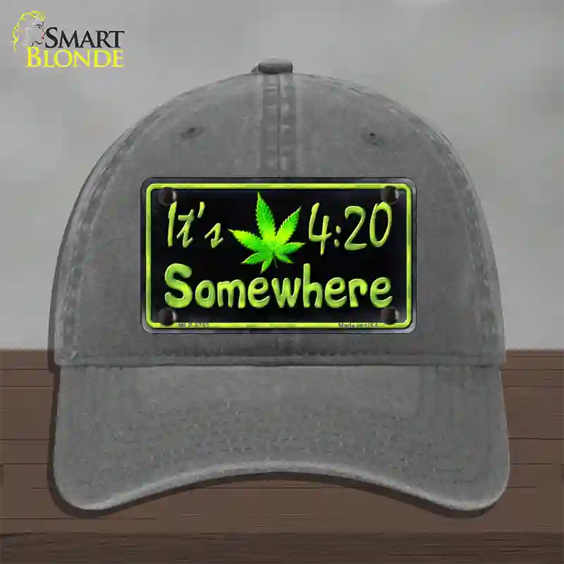 Its 4:20 Novelty License Plate Hat Unconstructed Cotton / Charcoal