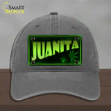 Juanita Novelty License Plate Hat Unconstructed Cotton / Charcoal