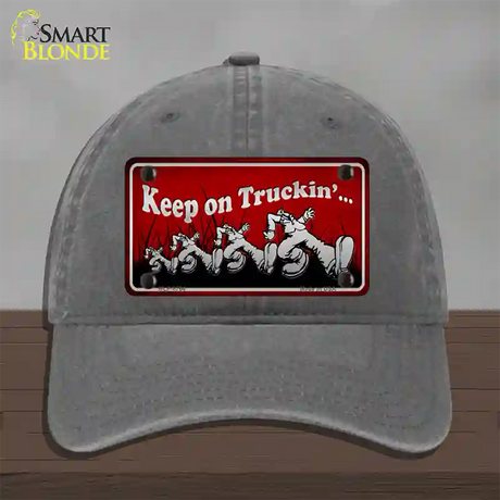 Keep On Trucking Novelty License Plate Hat Unconstructed Cotton / Charcoal