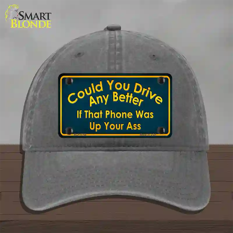 Could You Drive Novelty License Plate Hat Unconstructed Cotton / Charcoal