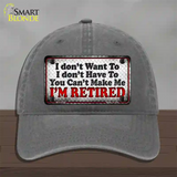 You Cant Make Me Novelty License Plate Hat Unconstructed Cotton / Charcoal