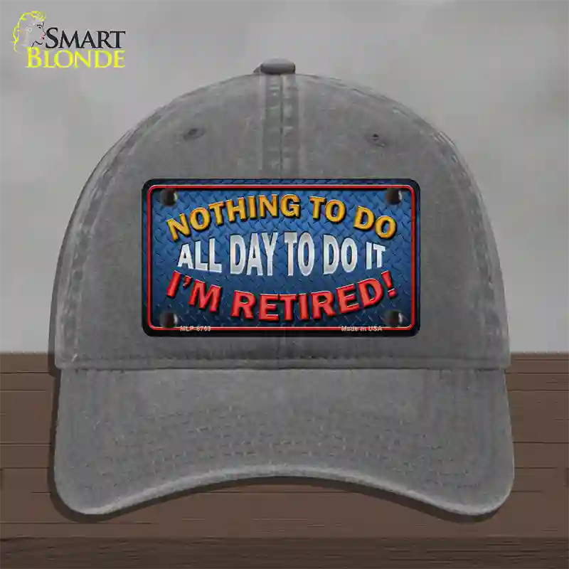 Nothing To Do Novelty License Plate Hat Unconstructed Cotton / Charcoal