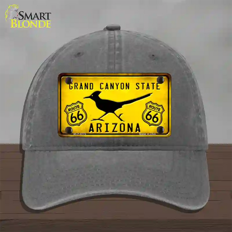 Arizona Grand Canyon With Route 66 Novelty License Plate Hat Unconstructed Cotton / Charcoal