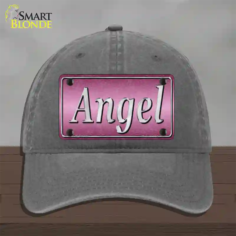 Angel Pink Novelty License Plate Hat Unconstructed Cotton / Charcoal