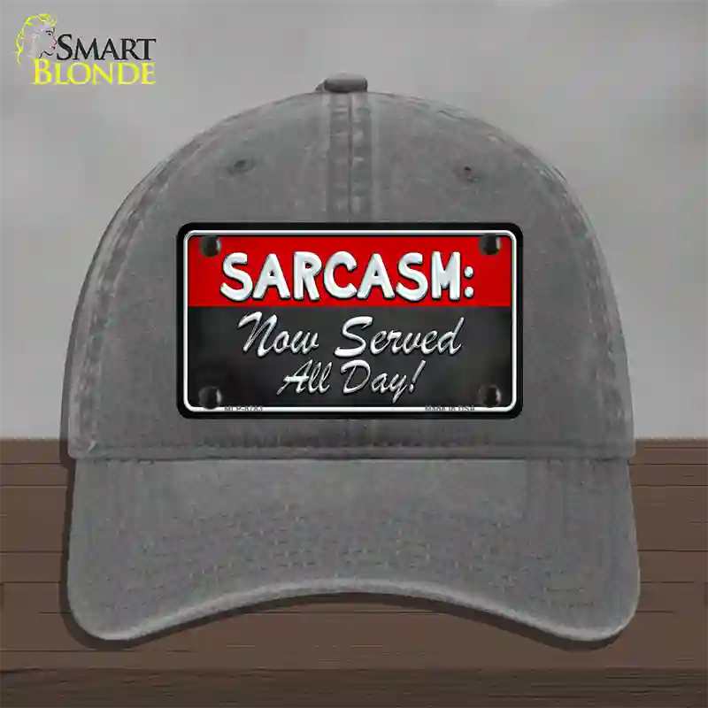 Sarcasm Novelty License Plate Hat Unconstructed Cotton / Charcoal