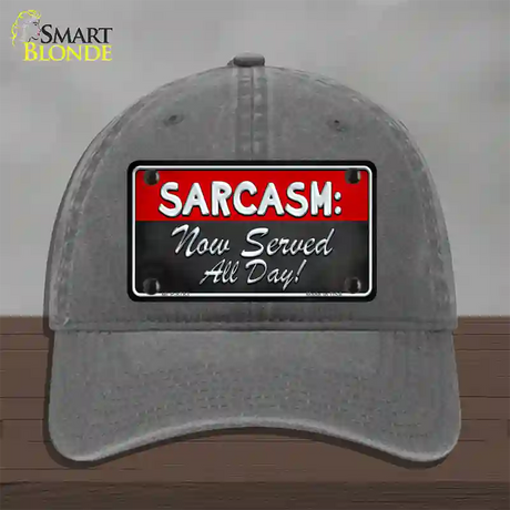 Sarcasm Novelty License Plate Hat Unconstructed Cotton / Charcoal