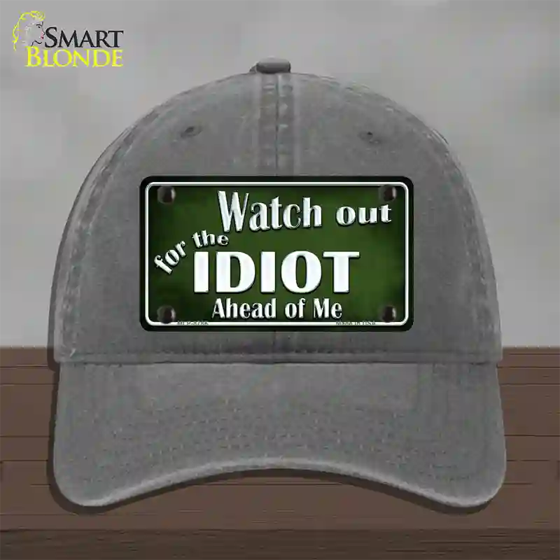 Watch Out Ahead Of Me Novelty License Plate Hat Unconstructed Cotton / Charcoal