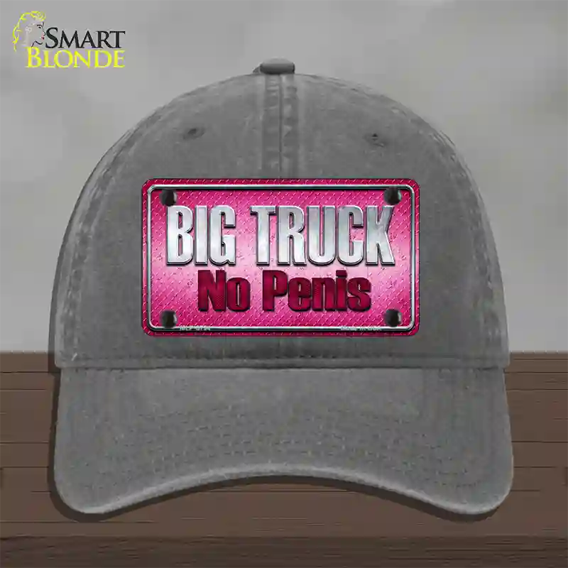 Big Truck No Penis Novelty License Plate Hat Unconstructed Cotton / Charcoal