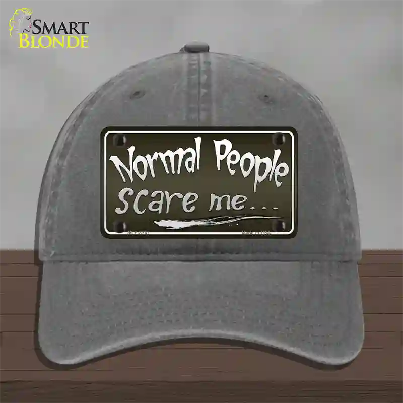 Normal People Novelty License Plate Hat Unconstructed Cotton / Charcoal