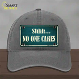 No One Cares Novelty License Plate Hat Unconstructed Cotton / Charcoal