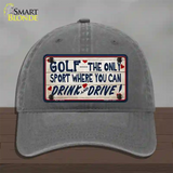 Drink And Drive Novelty License Plate Hat Unconstructed Cotton / Charcoal