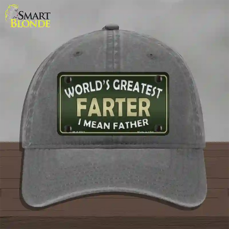 Greatest Farter Novelty License Plate Hat Unconstructed Cotton / Charcoal