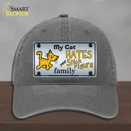 My Cat Hates Novelty License Plate Hat Unconstructed Cotton / Charcoal