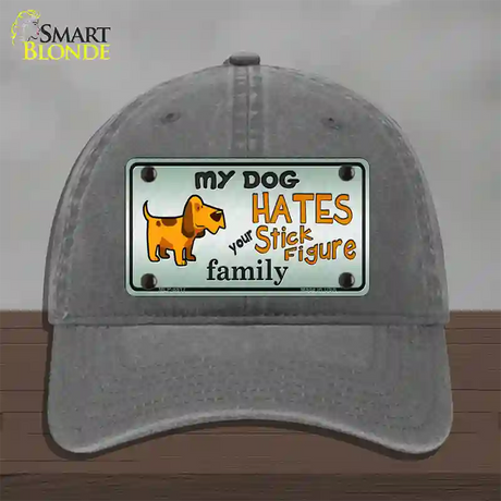 My Dog Hates Novelty License Plate Hat Unconstructed Cotton / Charcoal