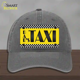 Dads Taxi Novelty License Plate Hat Unconstructed Cotton / Charcoal