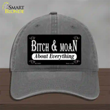 Bitch And Moan Novelty License Plate Hat Unconstructed Cotton / Charcoal