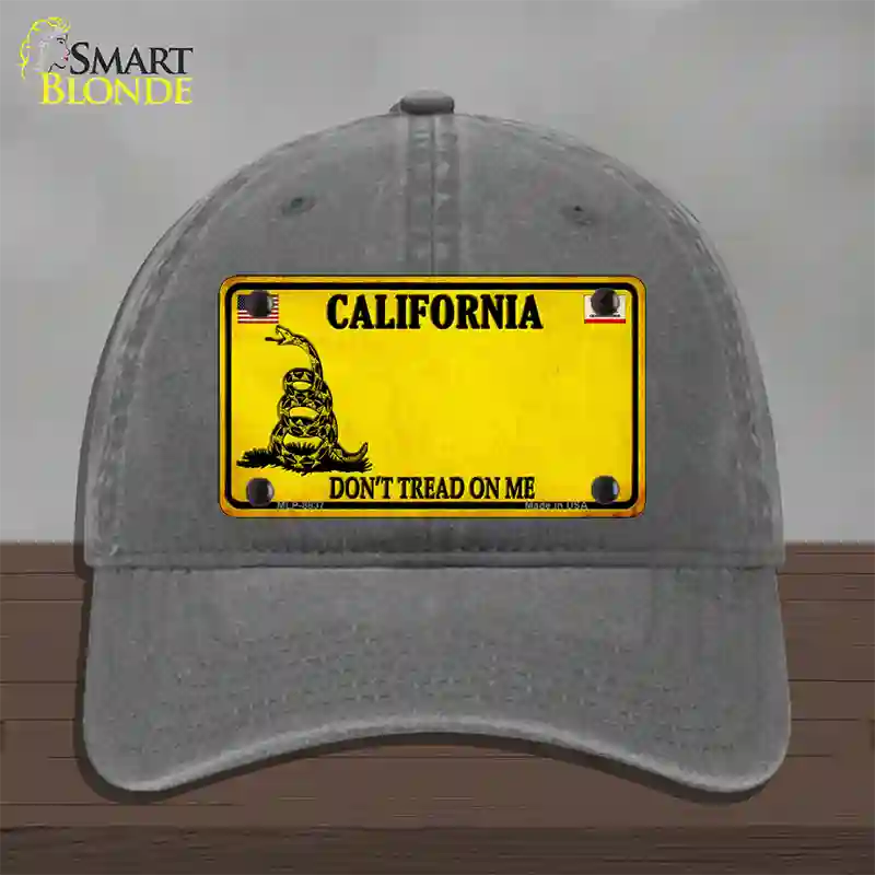 California Dont Tread On Me Novelty License Plate Hat Unconstructed Cotton / Charcoal