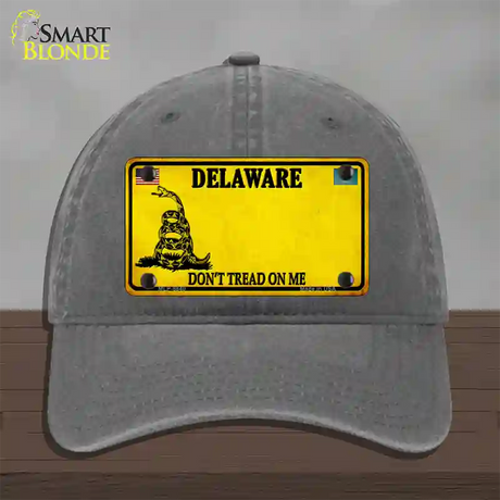 Delaware Dont Tread On Me Novelty License Plate Hat Unconstructed Cotton / Charcoal